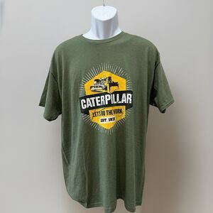 Caterpillar Men's Trademark Tee T Shirt GREEN Relaxed Fit XL Cat Short Sleeve